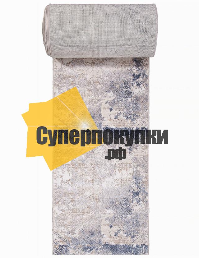 Ковровая дорожка LALI D9563 730 бежевый с синим
