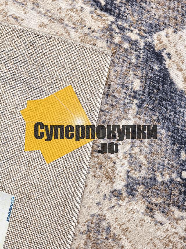 Ковровая дорожка LALI D9563 730 бежевый с синим