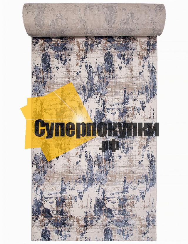 Ковровая дорожка LALI D9564 730 бежевый с синим