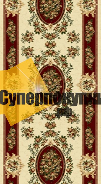 Ковровая дорожка Акварель 20611 22123 бежево бордовый рулон