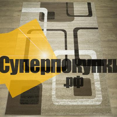 Прямоугольный бежевый ковер Лайла Делюкс 15803 10822. 