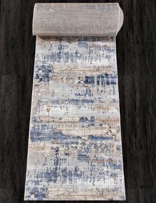 Ковровая дорожка LALI D9562 730 бежевый с синим