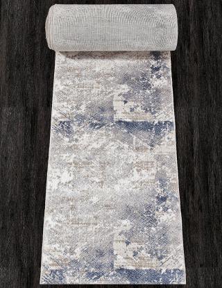 Ковровая дорожка LALI D9563 730 бежевый с синим